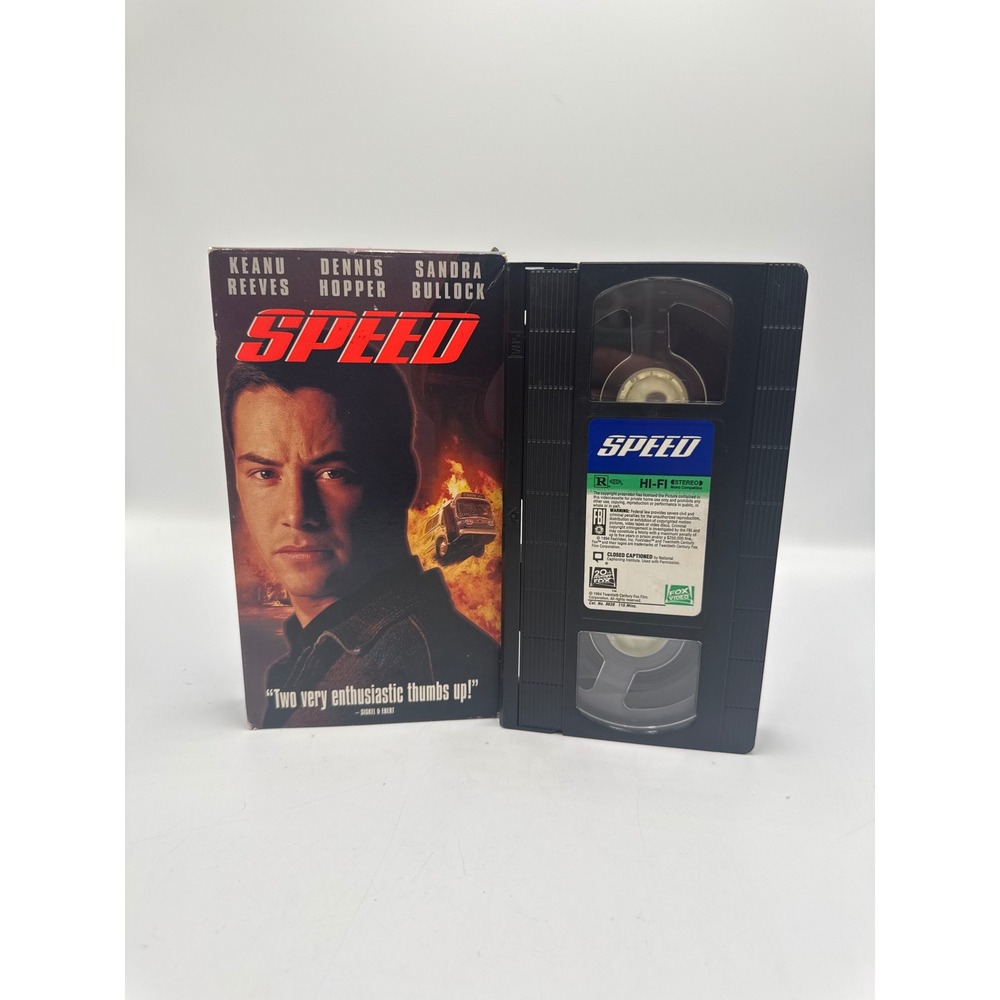Speed VHS 1994 Movie Keanu Reeves Sandra Bullock Fox Video Action Thriller